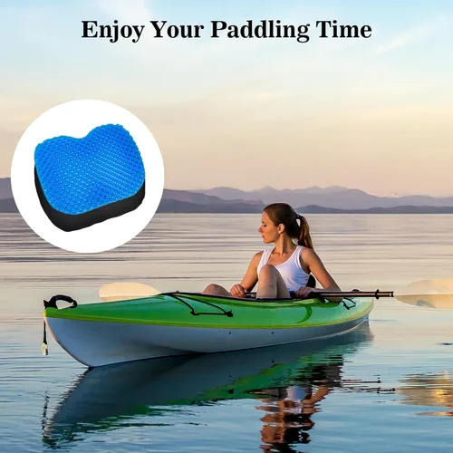 Miniatura 6 de Kayak Seat Cushion, Anti Slip Gel Seat Cushion for Long Sitting on Boat, Canoe, Sup, Chair Azul