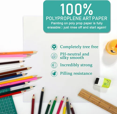 Miniatura 2 de TecUnite 60 hojas de papel de acuarela, arte a granel, blanco prensado en frío, papel de pintura para dibujar acuarelista artista