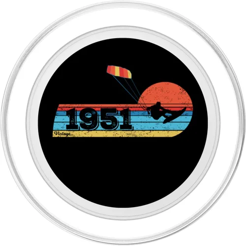 Miniatura 2 de Kitesurfer Kitesurfing Birthday Vintage 1951 born Kitesurf PopSockets MagSafe PopGrip for iPhone