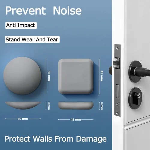 Miniatura 2 de Topes de Puerta Protector de Pared Amortiguador Protector Pomo de Puerta Parachoques de Manija de Puerta Silenciador Autoadhesivo Almohadilla