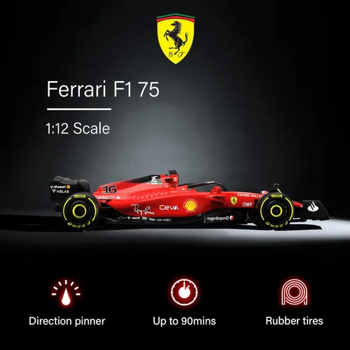 Miniatura 2 de Voltz Toys Auto de Control Remoto Ferrari F1 75 con Licencia Auténtica 1:12 - Serie de Autos RC Colección F1 para Niños y Adultos - Auto RC de 1:12