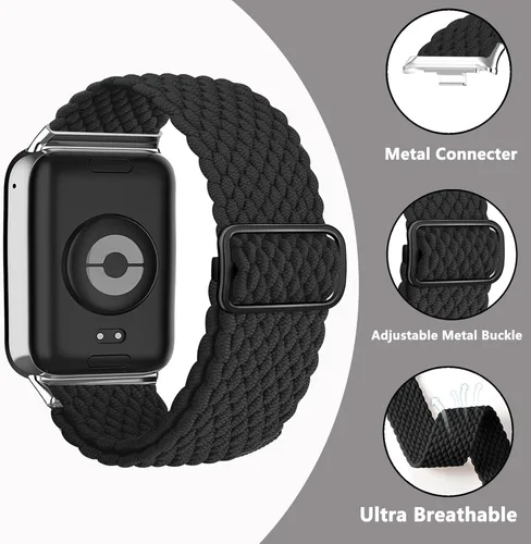 Miniatura 2 de Bandas trenzadas para Xiaomi Smart Band 9 Pro/Mi Band 8 Pro/Redmi Watch 5/4, correas elásticas de repuesto deportivas para mujeres y hombres Cremoso