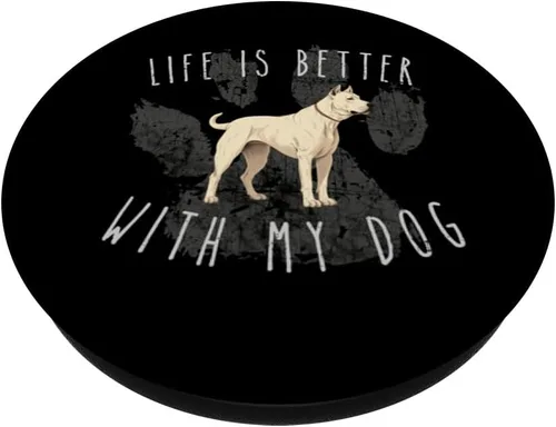 Miniatura 2 de Dogo Argentino Life is Better With My Dog Cute Pet Mom Dad PopSockets Standard PopGrip