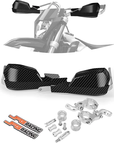 Miniatura 8 de JFG RACING Paramanos Universales para Motocicleta y Bicicleta de Tierra, Paramanos de Manillar de 7/8 Pulgadas 22mm y 1 1/8 Pulgadas 28mm para Rojo
