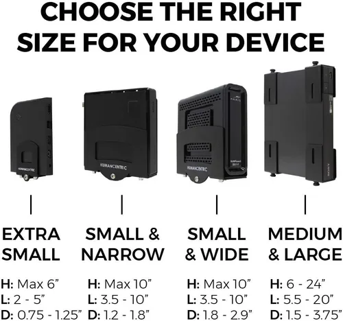 Miniatura 2 de HumanCentric Caja de cables y soporte para módem, montaje de pared ajustable para dispositivos pequeños y estrechos, cajas de cable, módems