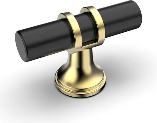 Miniatura 31 de Amerdeco ZH0050 - Paquete de 10 pomos de bronce champán para gabinetes, barra en T de 2 pulgadas, manijas de gabinete de cocina, manijas