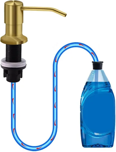 Miniatura 9 de Dispensador de jabón para fregadero de cocina, bomba dispensadora de jabón de encimera, tubo de extensión de silicona de 47 pulgadas que se conecta