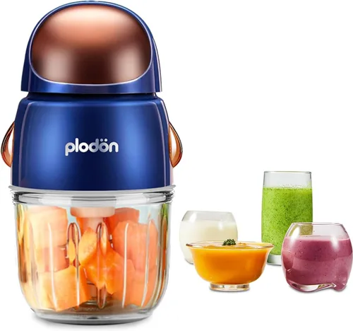 Mini Procesador de Alimentos para Bebés Lindo y Pequeño Licuadora Trituradora de Puré Picadora Taza de 300ml Cuenco de Vidrio con 8 Cuchillas