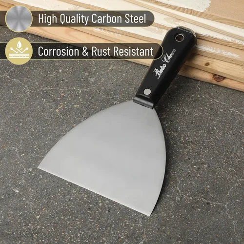 Miniatura 4 de Bates Choice Cuchillo de masilla flexible de acero al carbono de 5 pulgadas, raspador de metal, cuchillo de spackle para paneles de yeso, Negro