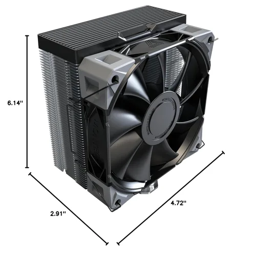 Miniatura 9 de MONTECH NX400 - Enfriador de aire de CPU, torre única, 4 tubos de calor avanzados, disipador de calor de 52 aletas, E28, ventilador de presión