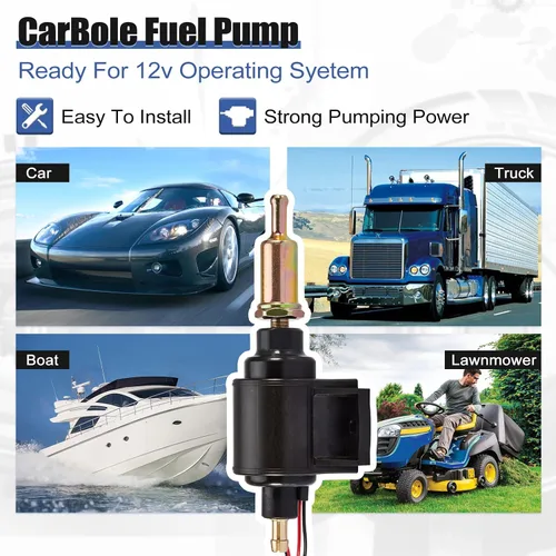 Miniatura 5 de CarBole Bomba de combustible eléctrica de 4-7 PSI, bomba universal de gasolina y diésel en línea de baja presión de 12V compatible con carburadores