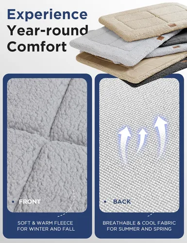 Miniatura 3 de Cama para perros medianos y pequeños, reversible y lavable, antideslizante, tapete para mascotas, forro polar suave y espuma de alta densidad