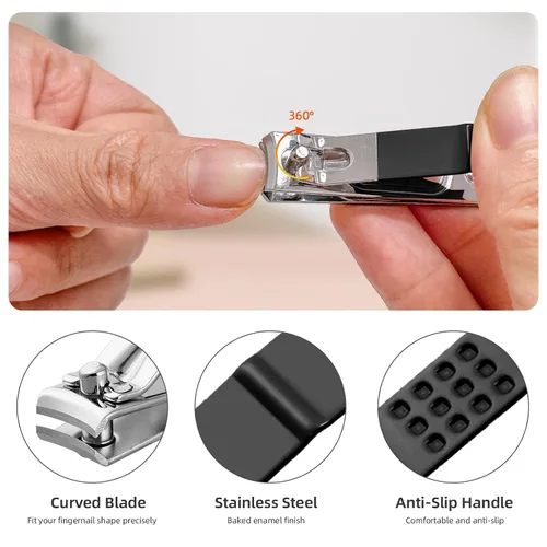 Miniatura 5 de Kit de manicura y pedicura profesional para hombres, kit de cuidado de uñas, kit de cuidado de uñas para hombre, cortaúñas de uñas y pies