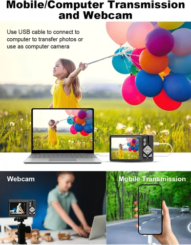 Miniatura 3 de Cámara digital para niños, adolescentes y principiantes – 48MP FHD 1080P, zoom digital 18X antivibración, LCD de 2.83 pulgadas + tarjeta de 32 GB