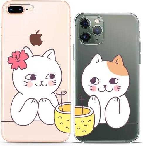 Miniatura 14 de Fundas a juego para parejas compatibles con iPhone 14 13 Pro Max 12 Mini 11 Xs 6s 8 Plus 7 Xr 10 SE 5 Clear Funny Pair Skeleton Cover Colorido