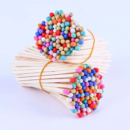 Miniatura 3 de 200 fósforos decorativos de arcoíris de 3 pulgadas, fósforos de seguridad de madera largos de alta calidad para velas, velas de iluminación, velas
