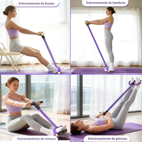 Miniatura 5 de Pedal Resistance Bands with Handles, Upgrade 6-Tubes Elastic Bands for Exercise, Natural Rubber Foot Pedal Resistance Bands, Multifunction Fitness