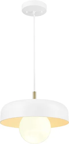 Miniatura 8 de Globe Electric 67000097 Lámpara colgante de 1 luz, negro mate, pantalla de vidrio transparente, varillas de altura colgante ajustable, iluminación