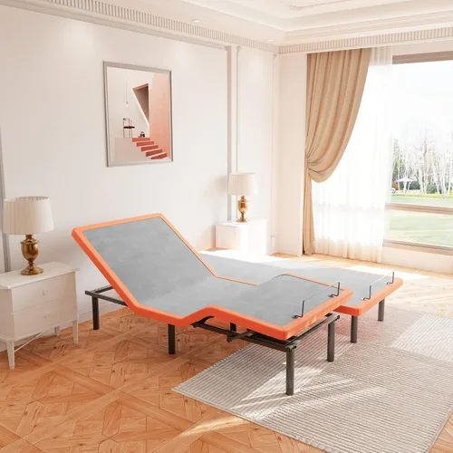 Miniatura 27 de ESHINE Base de cama ajustable Queen – Base ergonómica de cama de gravedad cero, inclinación de pie y cabeza, control por aplicación, control remoto
