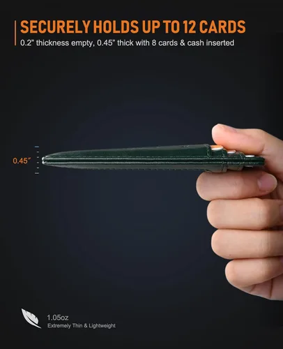 Miniatura 5 de Buffway - Billetera delgada minimalista de cuero con protección RFID para hombre y mujer