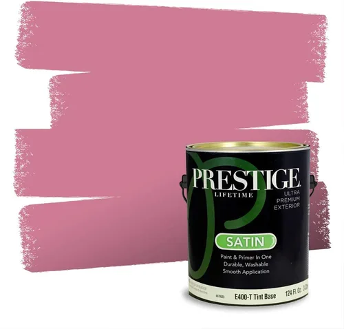 Miniatura 786 de Prestige Paints Pintura exterior e imprimación en uno, 1 galón, plano, coincidencia comparable de Valspar* Amber Rose*