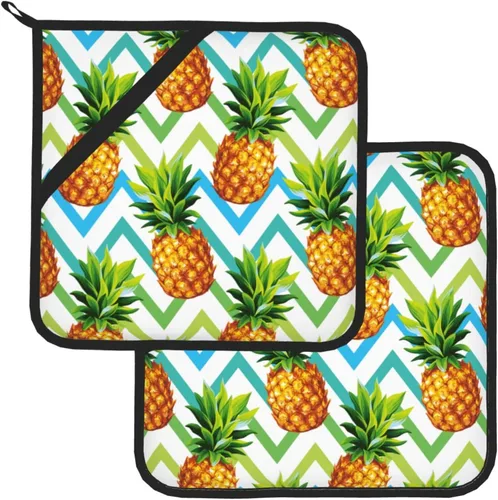 Miniatura 19 de Agarraderas bohemias para cocina, soportes retro de los años 70 con bolsillos, almohadillas calientes cuadradas para cocina, cocina, hornear, Boho
