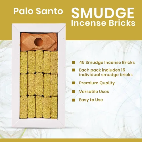 Miniatura 6 de Smudge - Juego de 45 ladrillos de incienso, Palo Santo, salvia blanca, sandalias Oudh para limpieza de energía negativa y protección, aromaterapia