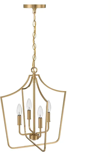 Miniatura 12 de Creative Co-Op Constance - Lámpara de techo estilo candelabro de metal cónico con 4 luces, color dorado cepillado