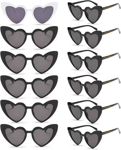 12 Pcs Heart Sunglasses Bachelorette Party, Bridal Shower Favors Bride Tribe Love Glasses Wedding Supplies