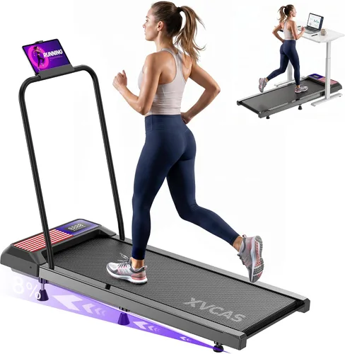 Miniatura 7 de Almohadilla para caminadora con 0-8% de inclinación, alfombrilla de caminadora de 2.5 HP para el hogar y la oficina, cinta de correr portátil