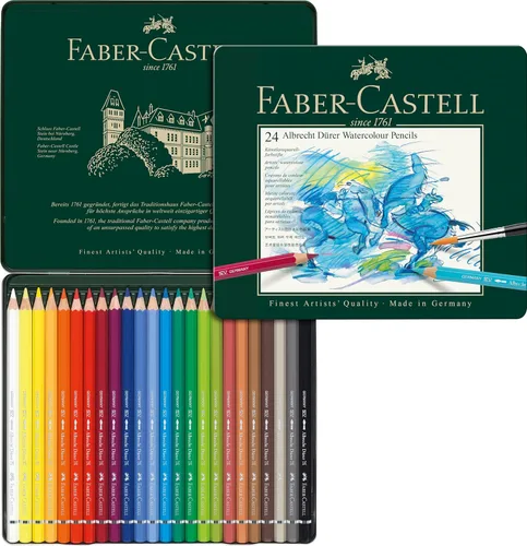 Faber-Castel FC117524 Albrecht Durer Artist - Lápices de acuarela en lata (paquete de 24), surtido