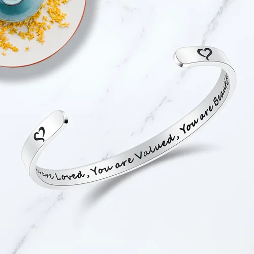 Miniatura 2 de TONY & SANDY - Brazaletes motivacionales para mujeres, adolescentes o niñas, regalos de cumpleaños personalizados para mamá, hija, hermana o amigas