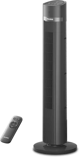 Miniatura 13 de PELONIS Ventilador de torre sin aspas de 40 pulgadas para dormitorio, ventilador de pie con control remoto, 26 pies/s, oscilación de 90°, 3 ajustes