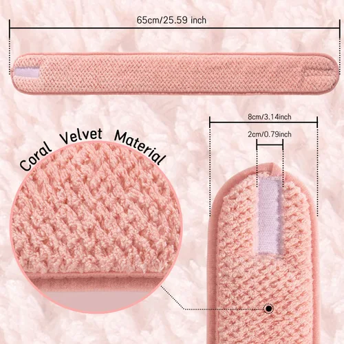 Miniatura 2 de Whaline Paquete de 4 diademas faciales de spa, bandas ajustables para el cabello, toalla suave para lavado facial, ducha, deportes, yoga