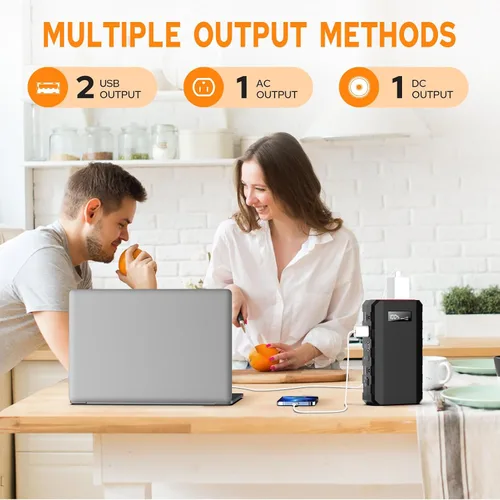 Miniatura 2 de powkey Estación de energía portátil de 88 Wh, 24000 mAh, generador solar para acampar (panel solar no incluido), batería de litio de 110 V/65 W CA
