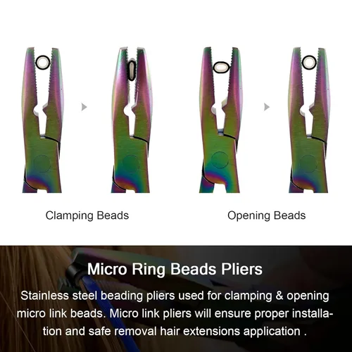 Miniatura 3 de NEWISHTOOL Kit de micro enlaces para extensiones de cabello, pinzas para extensiones de cabello con cuentas, herramienta de gancho y aguja de bucle