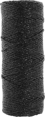 Mandala Crafts Cuerda negra para envolver regalos – 55 yardas de 0.039 in delgada metálica para panaderos para manualidades, embalaje, recuerdos de