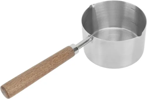 Miniatura 6 de Taza vikinga de estilo de madera de resina Taza medieval de madera para beber cerveza Taza de imitación Mini cacerola de acero inoxidable de 3.4 fl