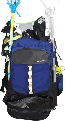 Miniatura 10 de Athletico Lacrosse Bag - Mochila extra grande para equipo de hockey sobre césped - Dos soportes para palos y compartimento separado para tacos