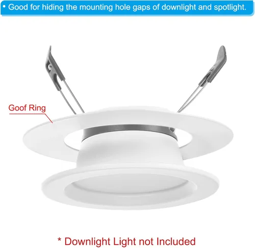 Miniatura 3 de PATIKIL 2.99" ID 4.13" OD Light Trim Ring White Goof Ring Matte Circular Light Cover Accesorio de iluminación para pared de techo empotrado Can