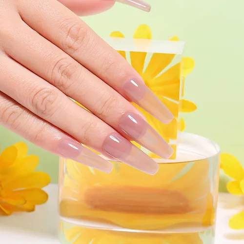 Miniatura 7 de AIMEILI Esmalte de uñas de gel transparente de gelatina helada para remojar UV LED sin hema, esmalte de uñas para el hogar, kit de barniz de SET4-21