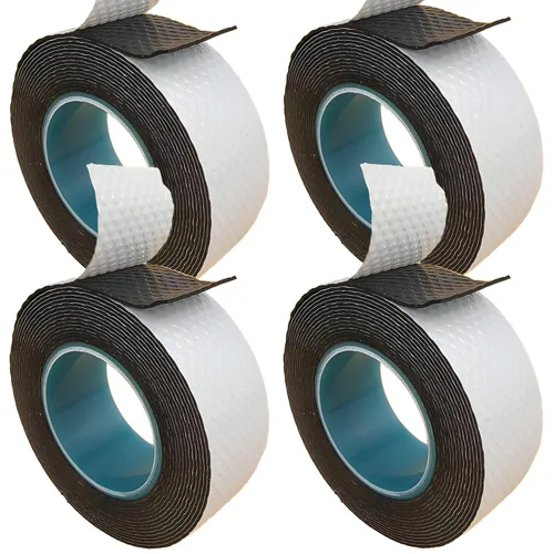4 rollos de cinta autofusible de goma butílica | IP67 impermeable y aislamiento de 35 KV | Resistencia extrema al frío/calor (-4 °F a 194 °F) | para