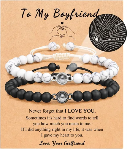 UNGENT THEM Pulseras con texto en inglés "I Love You" en 100 idiomas para parejas, regalos para mis hombres, novio, novia, marido, mi amor, alma