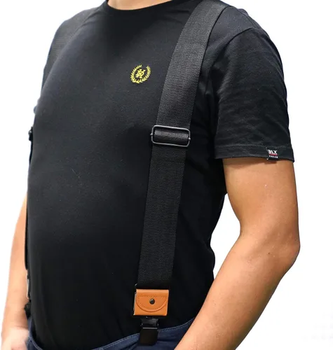 Miniatura 4 de Melo Tough - Tirantes de fuerza industrial para hombre, tirantes parciales elásticos para comerciante, tirantes de 2 pulgadas de ancho