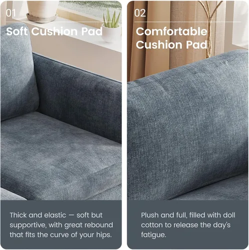 Miniatura 4 de Guyii Sofá Loveseat grande de 2 piezas, moderno asiento doble con cojines profundos, sofá convertible de 2 plazas para sala de estar, espacio