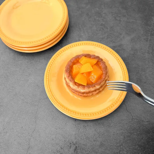 Miniatura 5 de UP UPware - Platos redondos de postre de melamina con cuentas, platos pequeños para servir, para aperitivos, aperitivos y guarniciones, amarillo, 6
