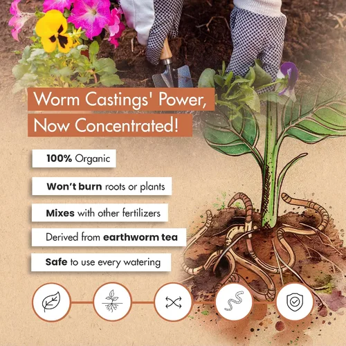 Miniatura 3 de Fundición de gusanos para plantas, fertilizante orgánico para fundición de lombrices de tierra, Bokashi Booster, té de gusano hecho de gusanos