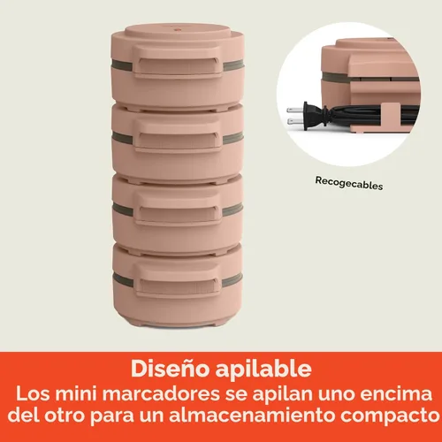 Miniatura 3 de bella Snack-n-Store Mini Waflera, Revestimiento Antiadherente de Cerámica EverGood™, Enrollado de Cable, Luz Indicadora de Listo y Asas de Toque