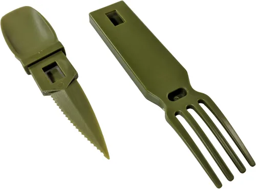 Miniatura 11 de ASR Outdoor Utensilios de plástico portátiles 3 en 1, accesorios de camping, color azul