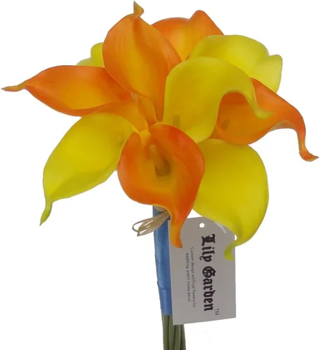 Miniatura 7 de Mini ramos de flores artificiales de 15 pulgadas con 10 tallos (Auroral)